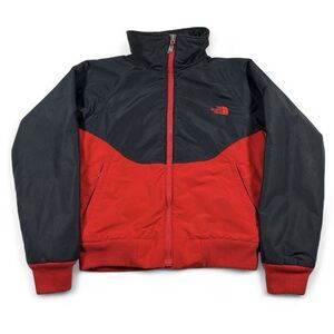 Vintage 90s USA The North Face Fleece Lined Jacket Black Red Medium